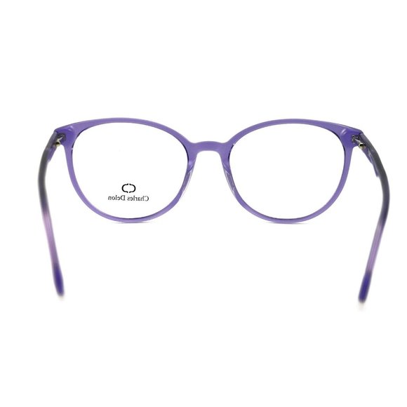 Charles Delon Rectangle Women Purple Plastic Frame - Picture 2 of 6